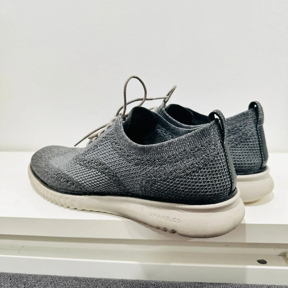 Cole‎ Haan Zerogrand Stitchlite Wingtip Oxford Gray Knit Mens Shoes C27565 11M